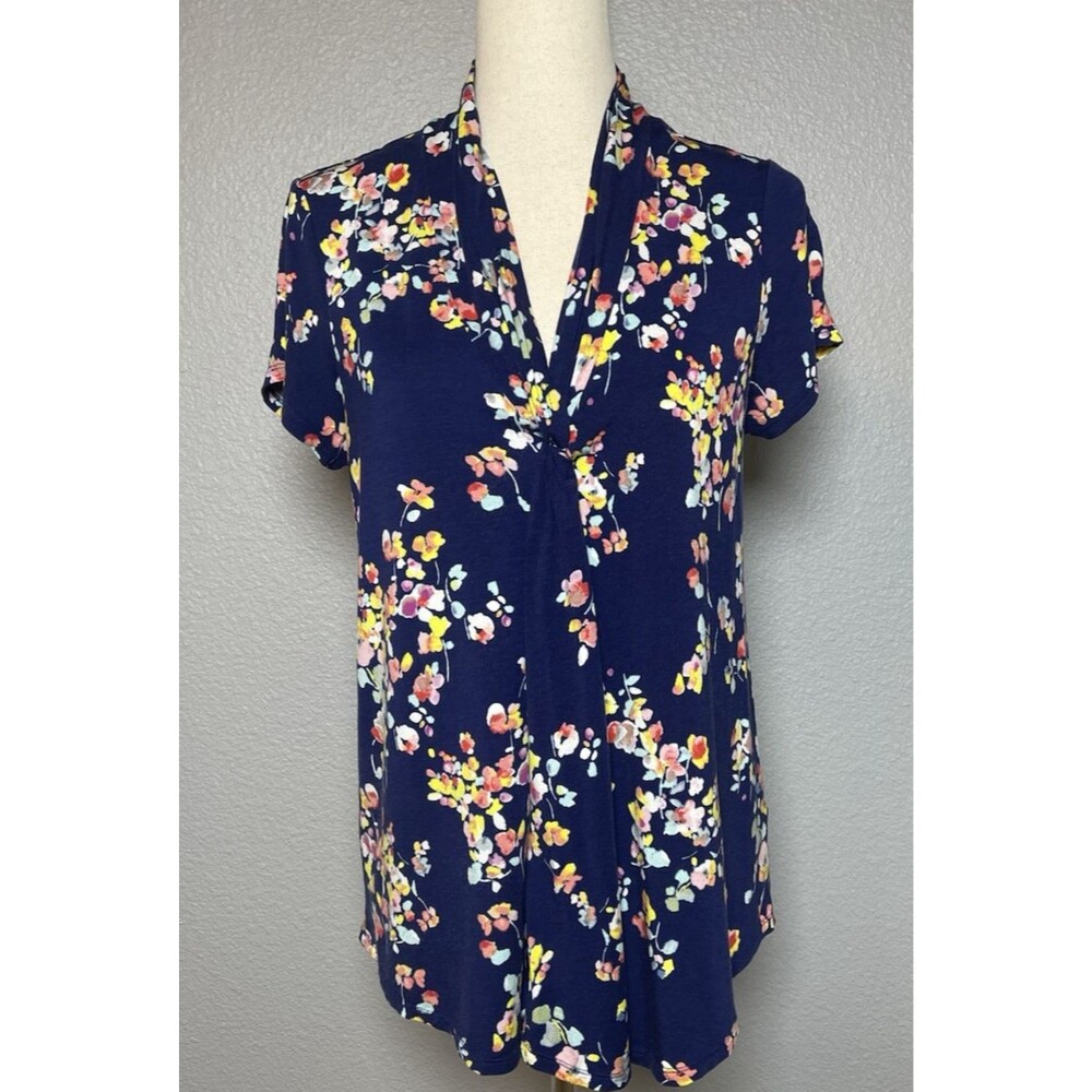 Cable & Guage silky soft womens floral blouse sz PL cottage fairy party Y2K - Picture 2 of 8